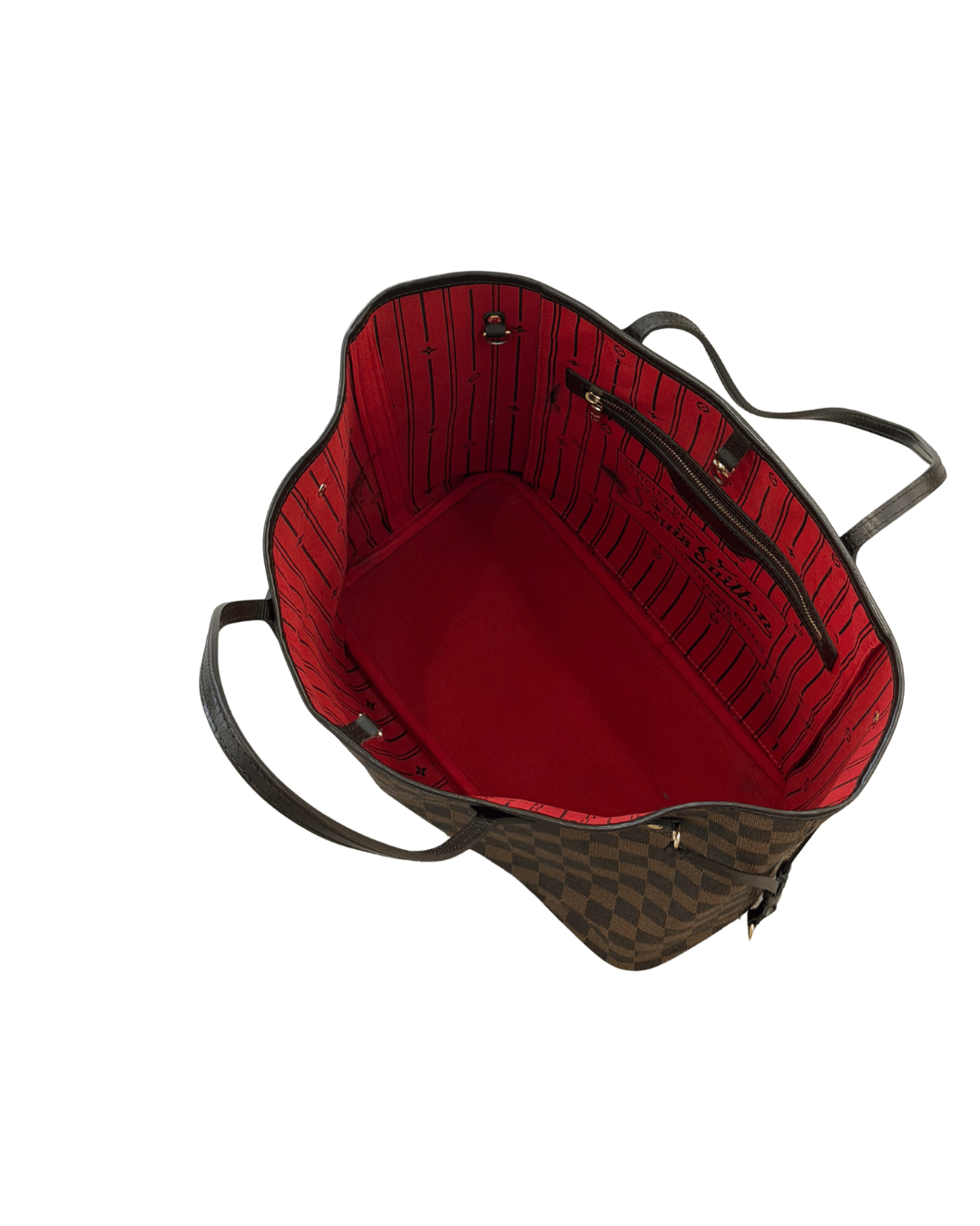 NEVERFULL MM DAMIER EBENE INTERNO ROSSO