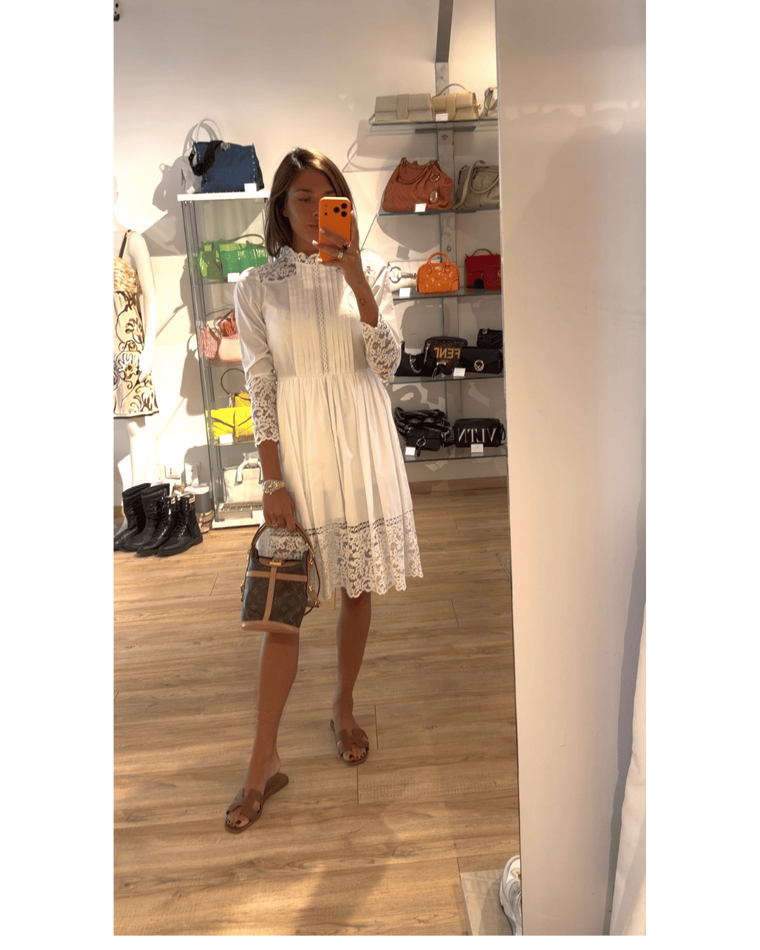 ABITO SANDRO PARIS BIANCO CON DETTAGLI PIZZO