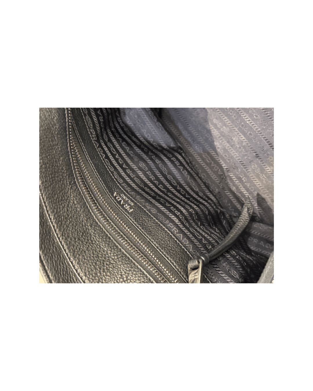 PRADA SHOPPER PELLE NERA MARTELLATA