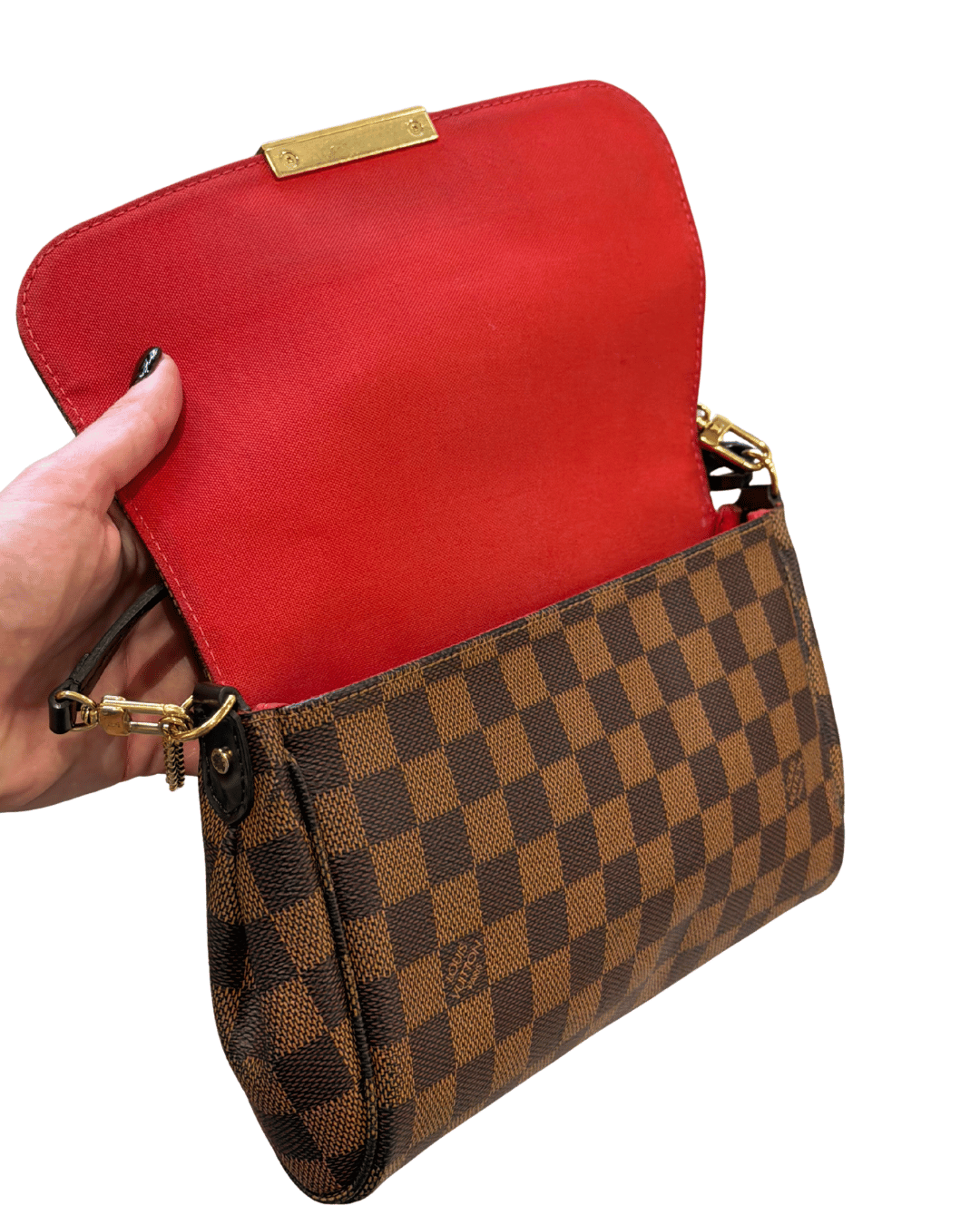 POCHETTE FAVORITE MM LOUIS VUITTON DAMIER EBENE
