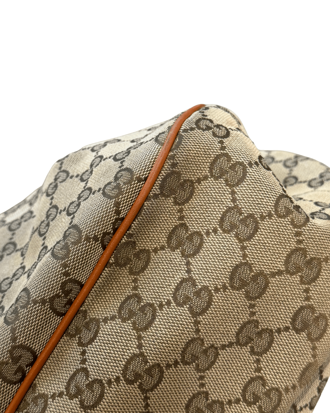 BORSA DI GUCCI GG SUPREME CON RIFINITURE ARANCIONI