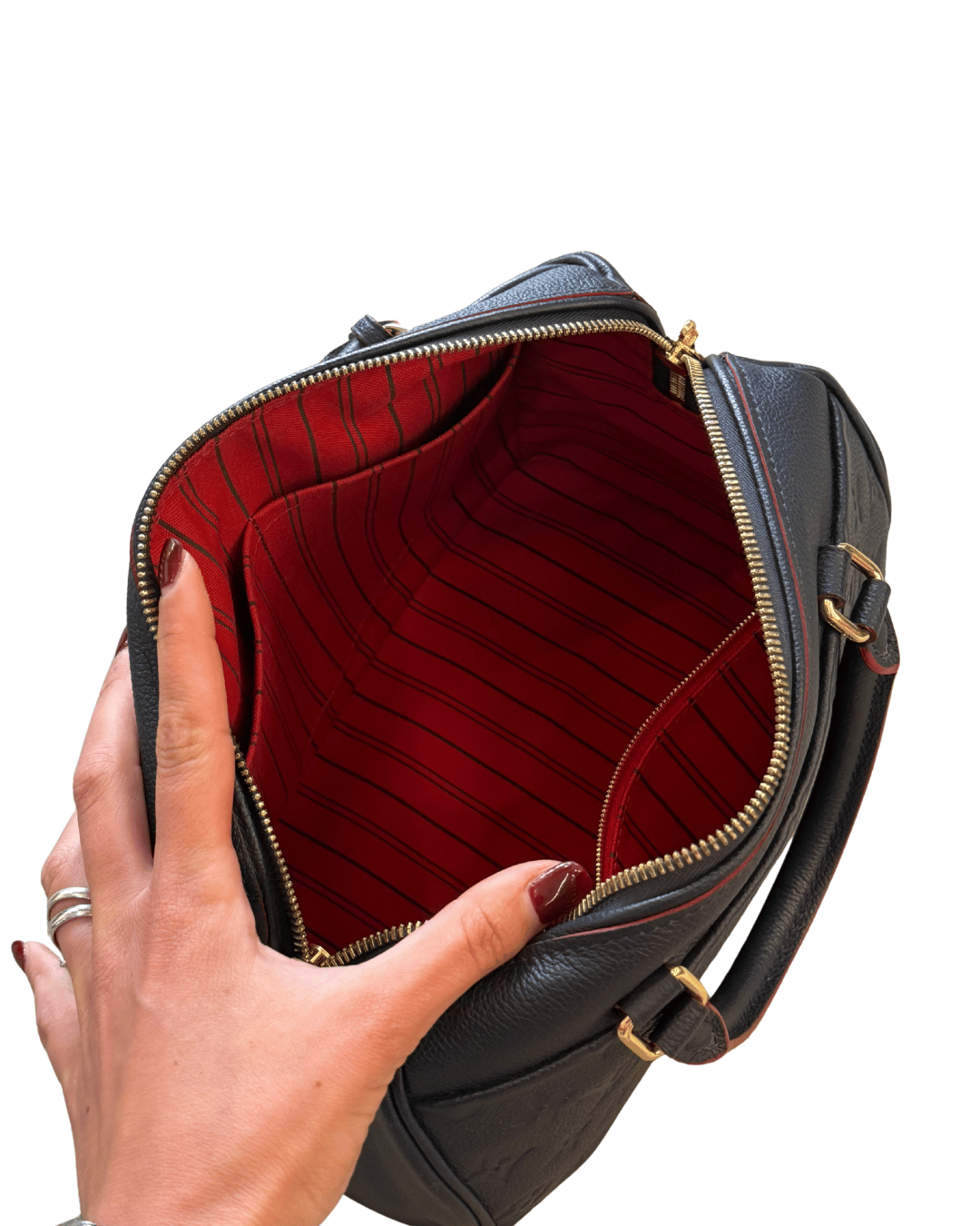 SPEEDY BANDOULIERE PELLE BLU EMPREINTE LOUIS VUITTON