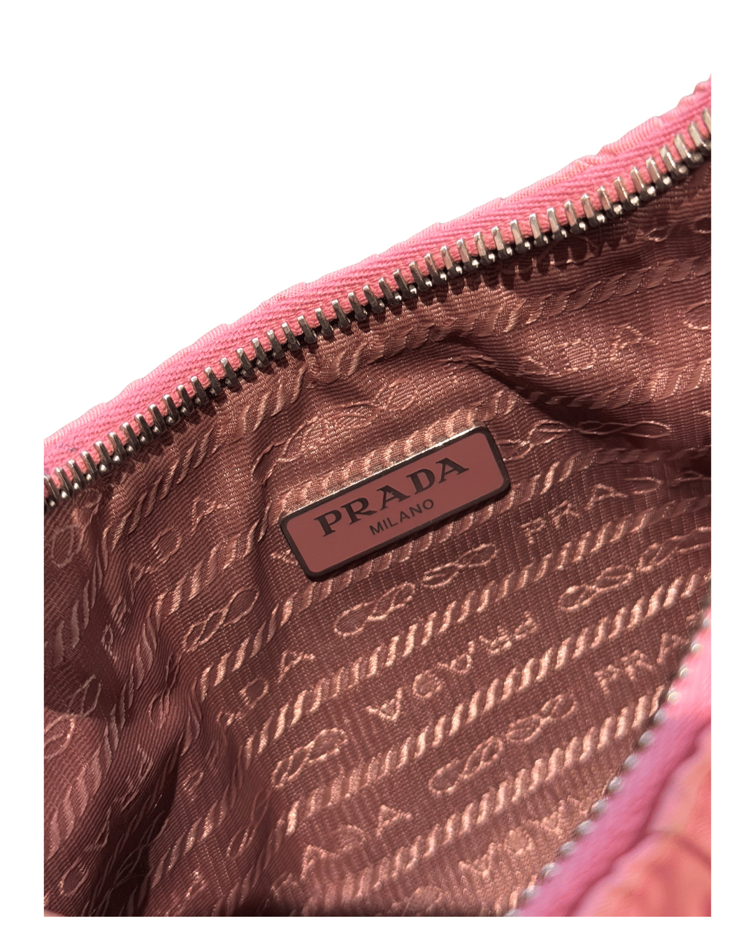 PRADA IN NYLON ROSA TESSUTO GAUFRE