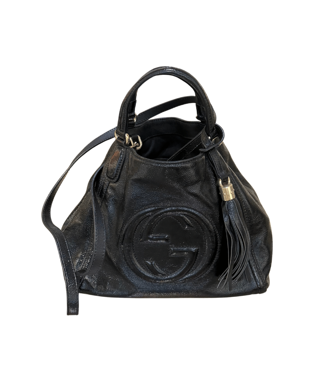GUCCI SOHO PELLE VERNICIATA NERA