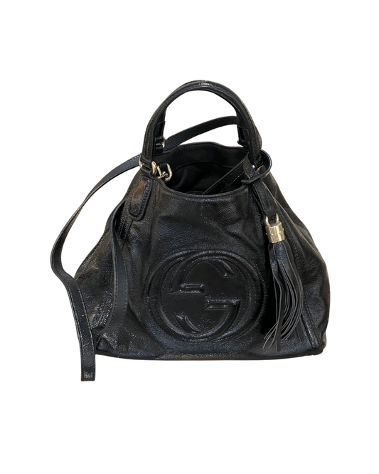 GUCCI SOHO PELLE VERNICIATA NERA