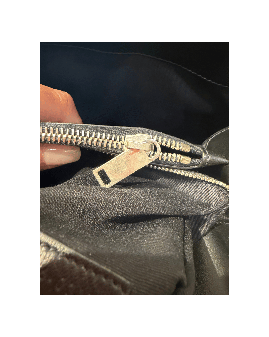 LOULOU MEDIA NERA YSL HARDWARE ARGENTO