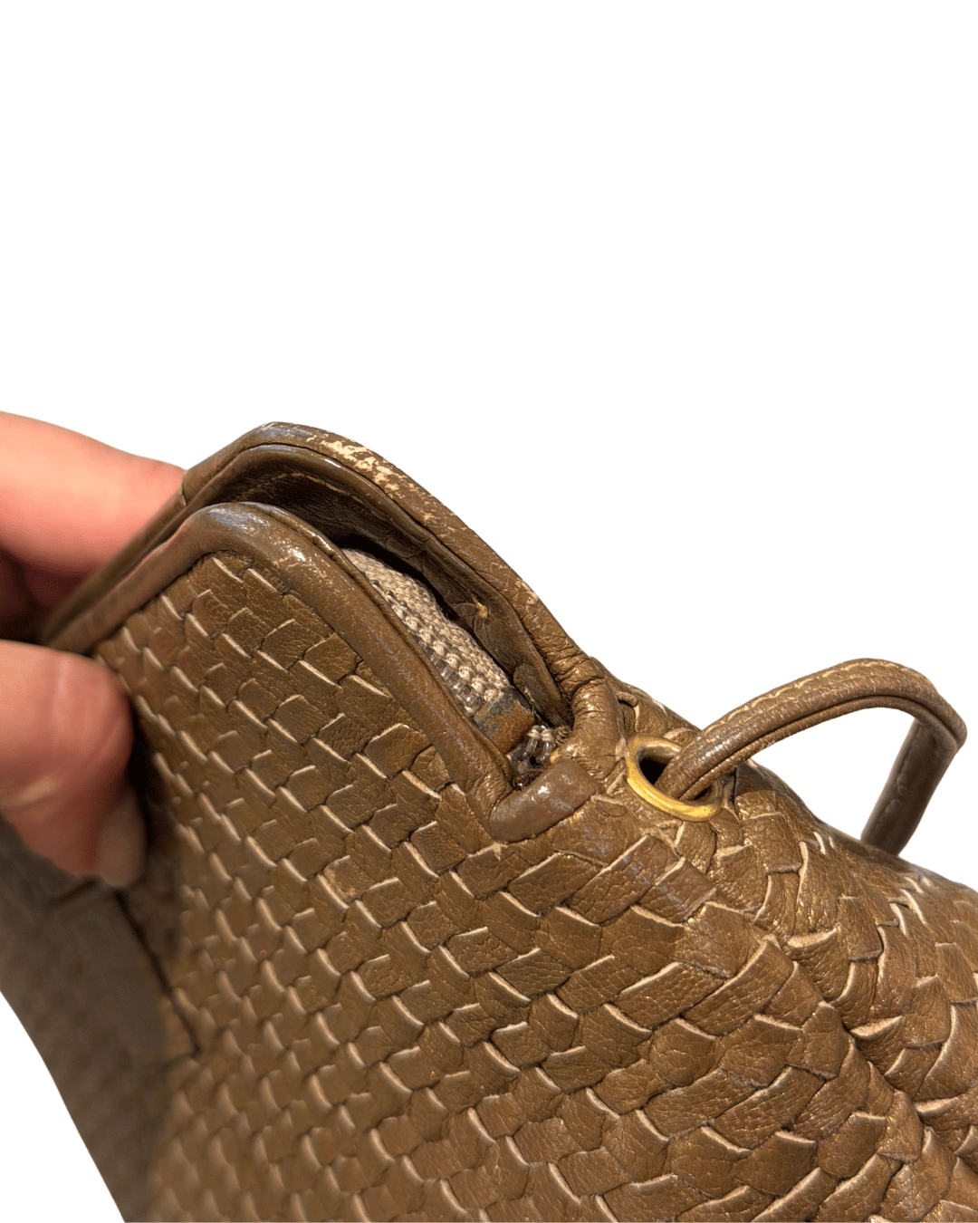 TRACOLLA VINTAGE FENDI PELLE INTRECCIATA