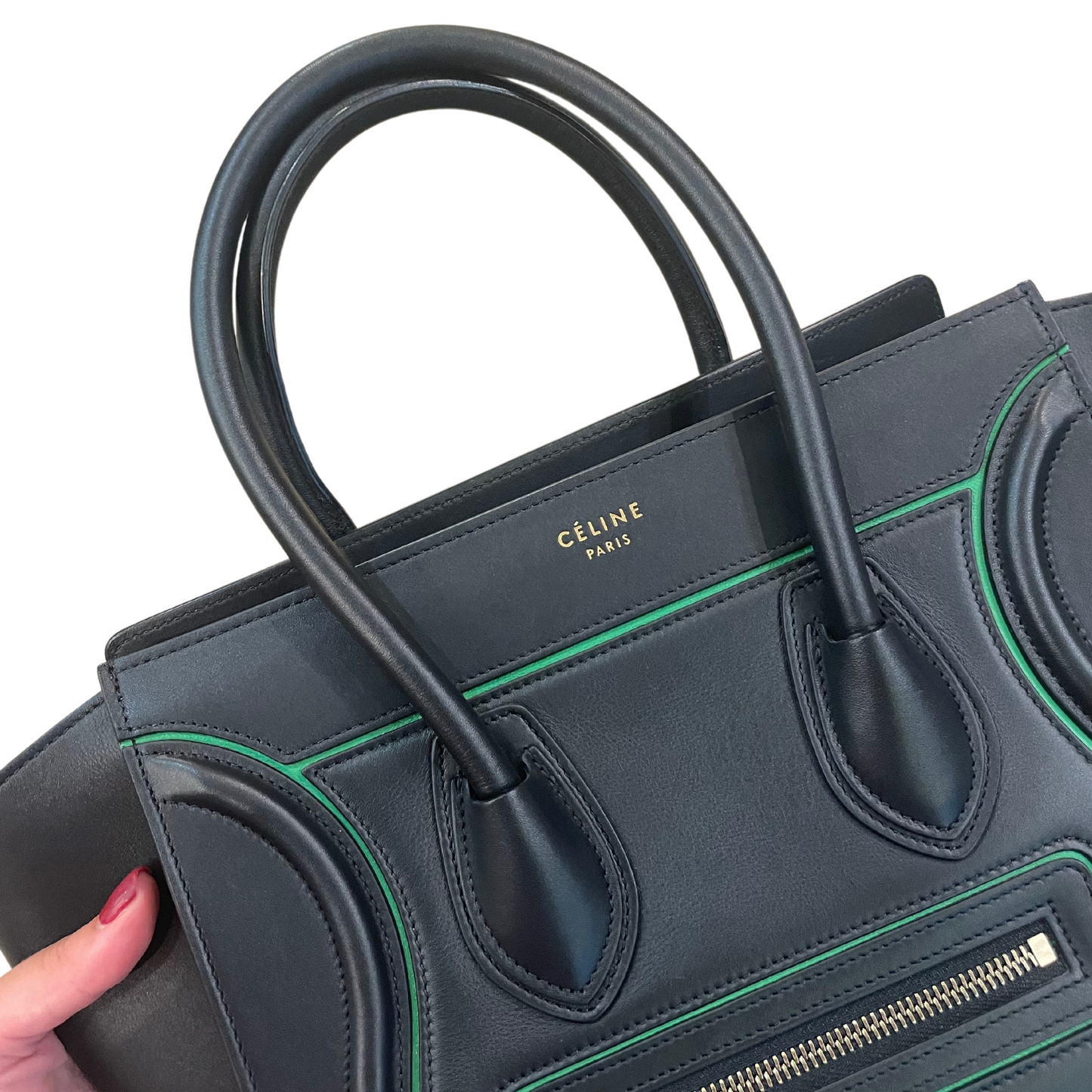 LUGGAGE CELINE NERA RIFINITURE VERDI