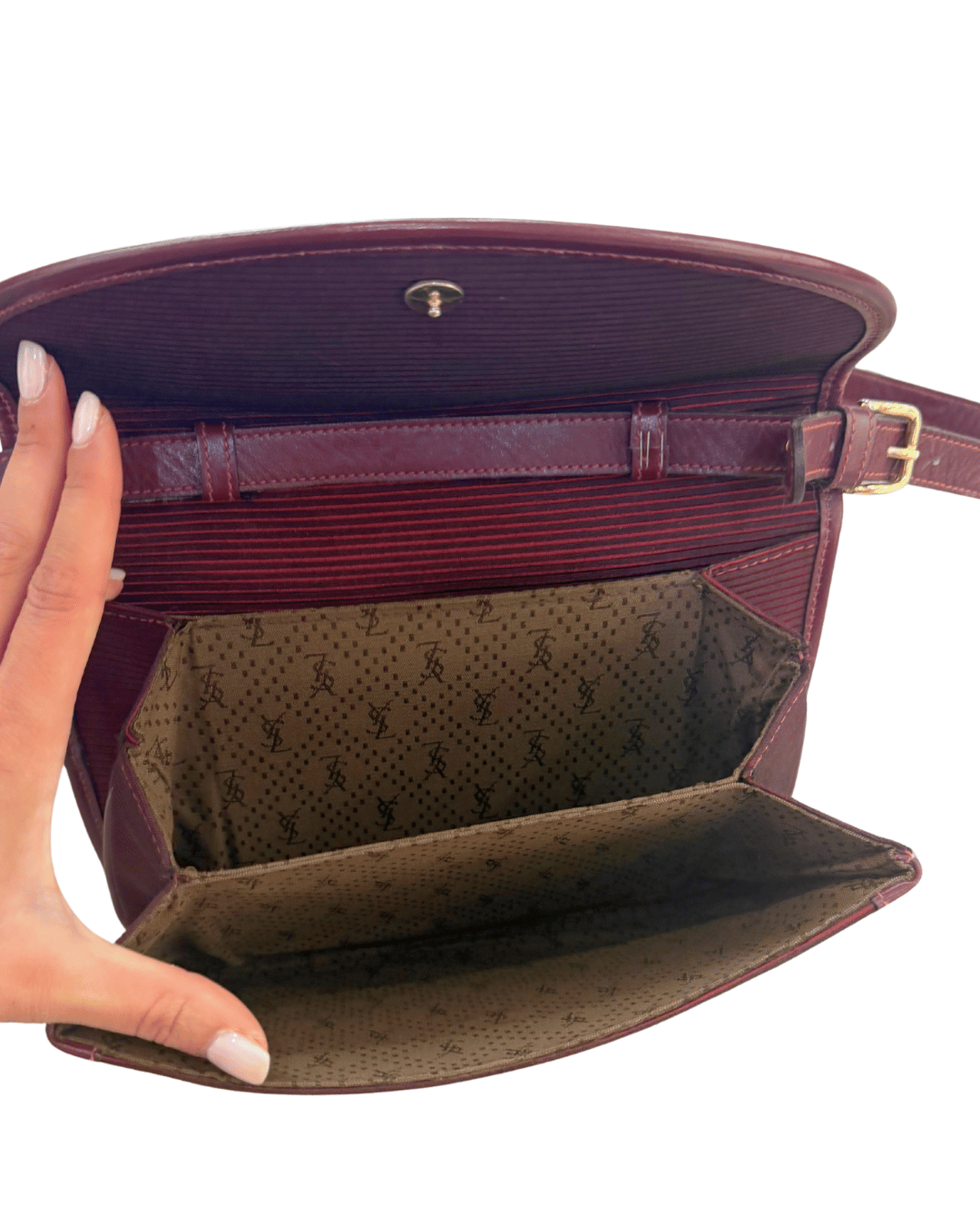 POCHETTE VINTAGE YSL BORDEAUX