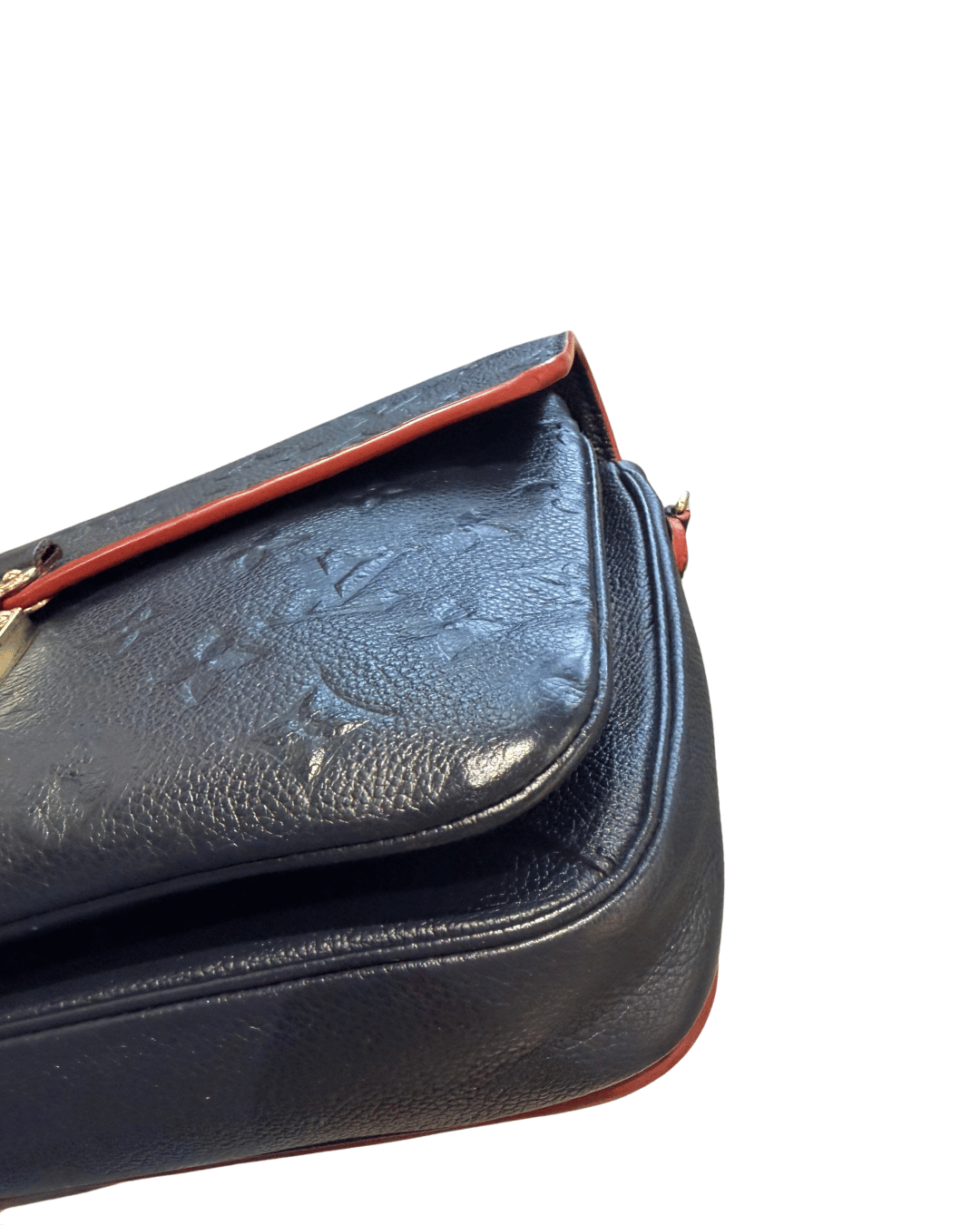 METIS PELLE BLU RIFINITURE ROSSE