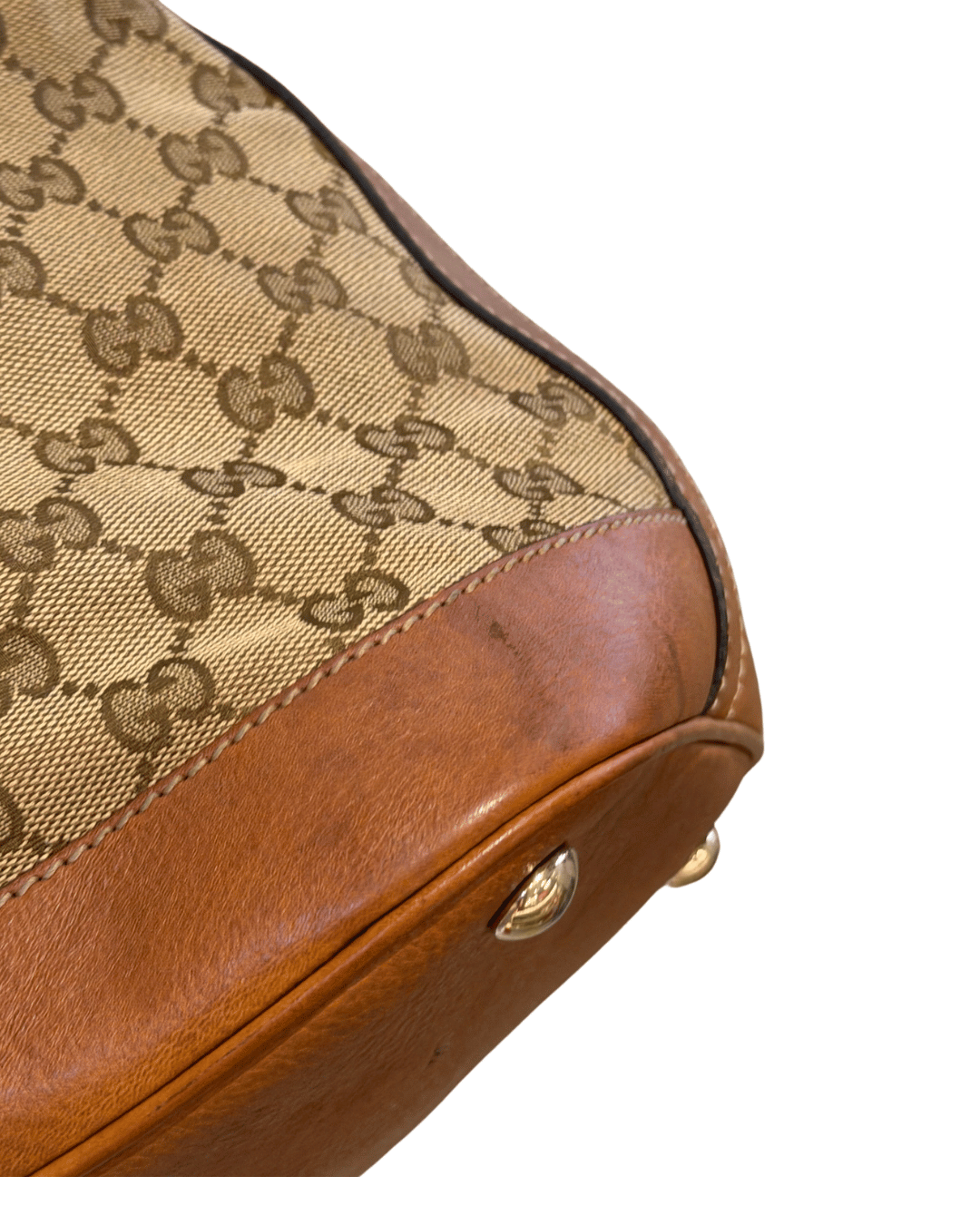 BORSA GUCCI GG SUPREME CON RIFINITURE CUOIO E TRACOLLA