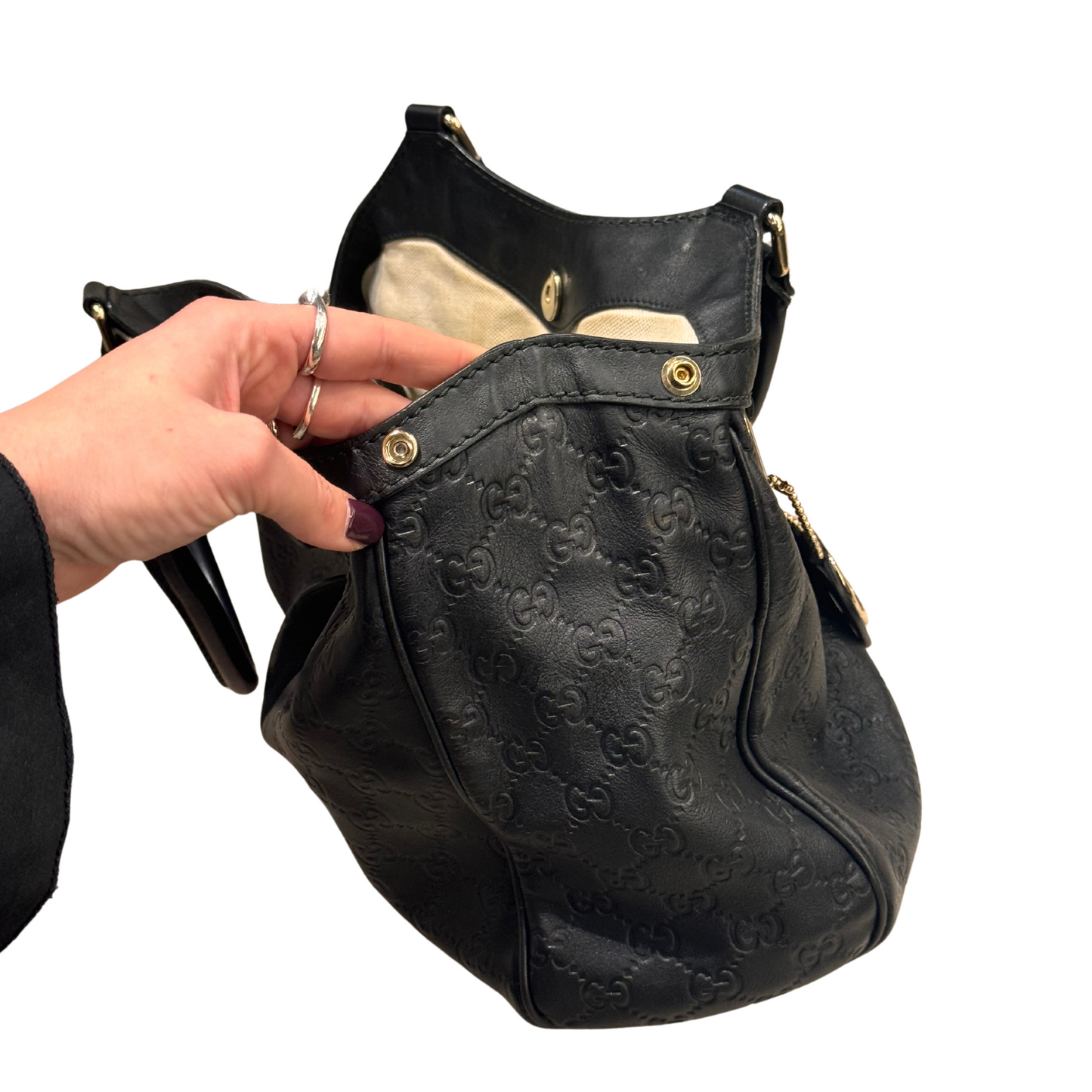 BORSA GUCCI NERA IN PELLE