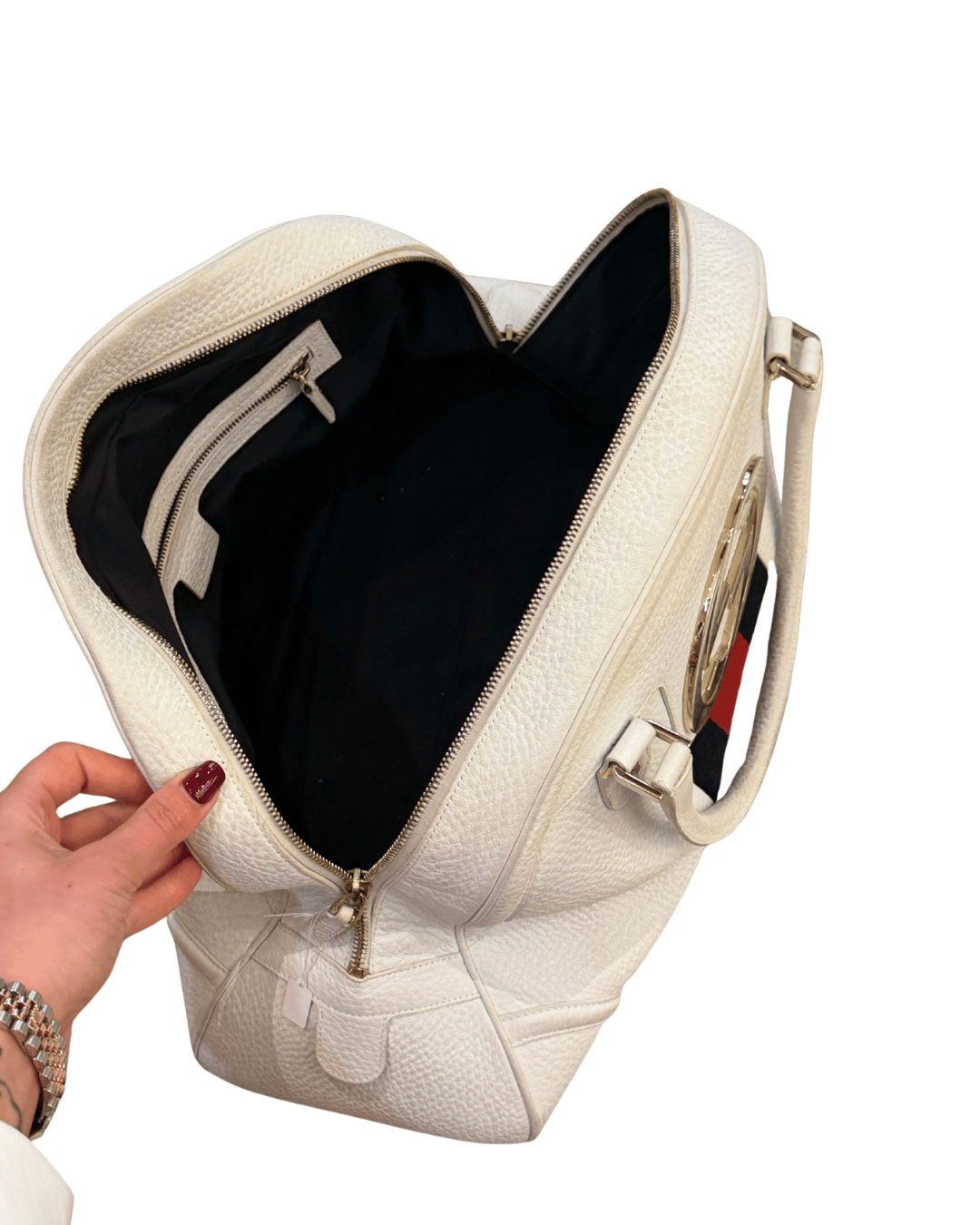 GUCCI BOSTON BLONDIE PELLE BIANCA FASCIA WEB