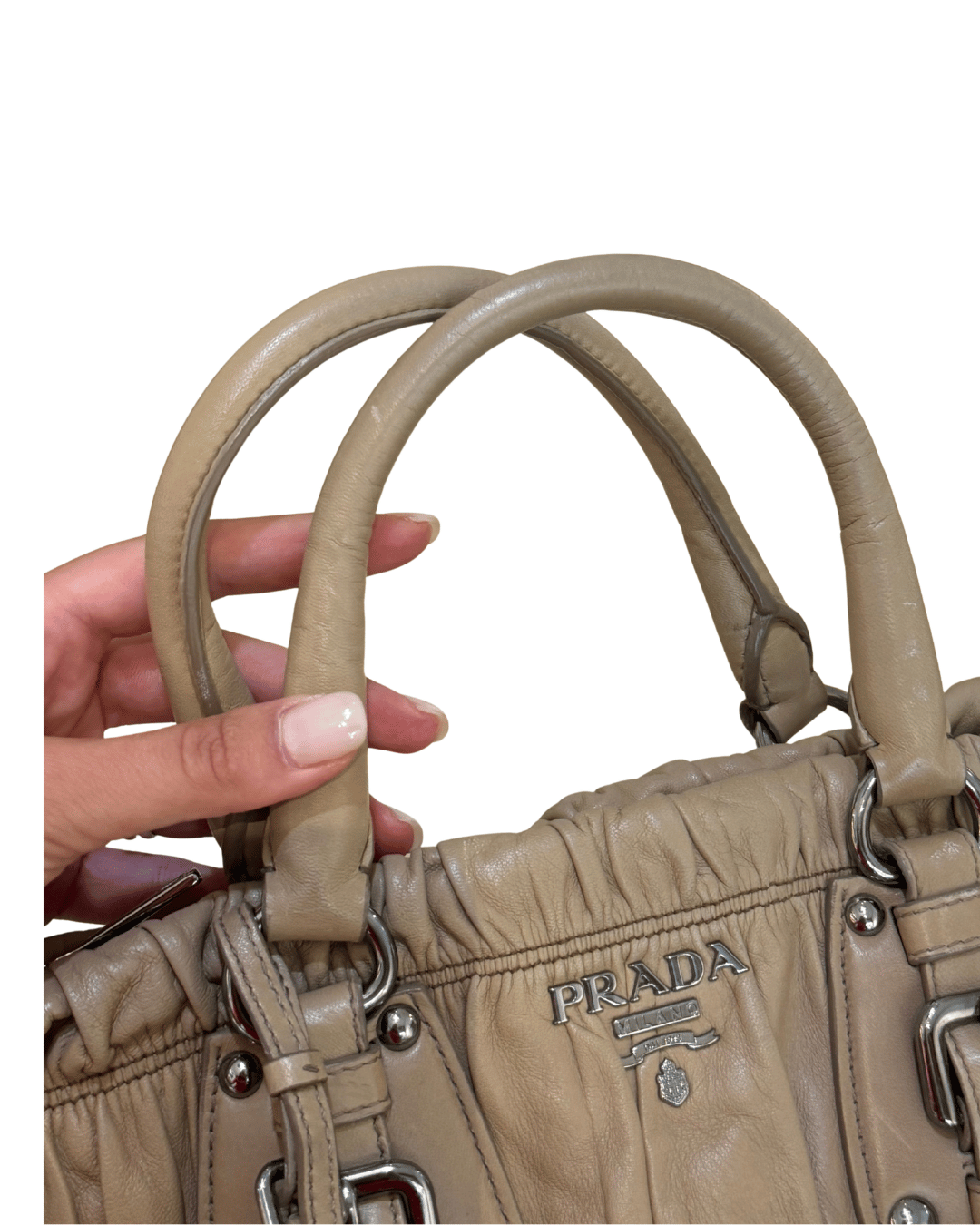 PRADA BEIGE GAUFRE CON TRACOLLA