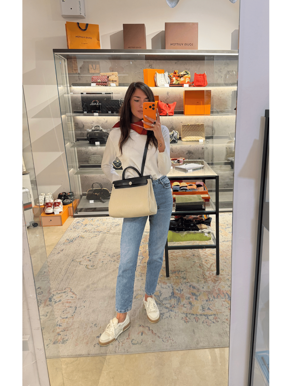 HERBAG HERMES ZIP 31 BEIGE E RIFINITURE NERE