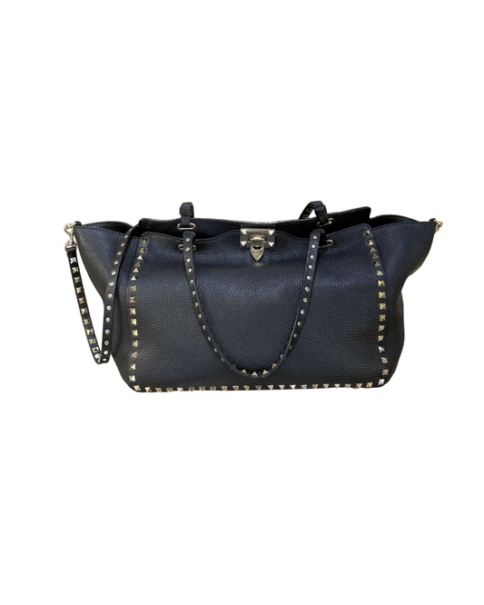 VALENTINO ROCKSTUD PELLE MARTELLATA NERA