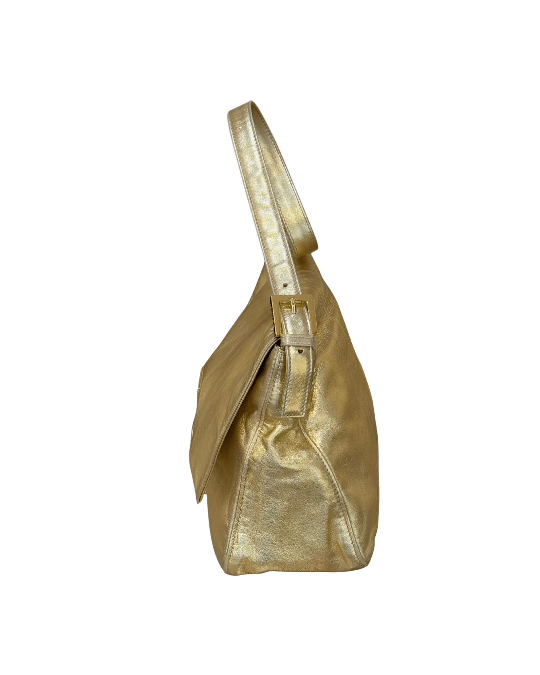 BORSA FENDI A SPALLA PELLE LAMINATA ORO