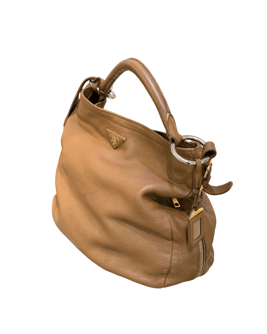 PRADA MEZZALUNA PELLE COLOR CAMMELLO