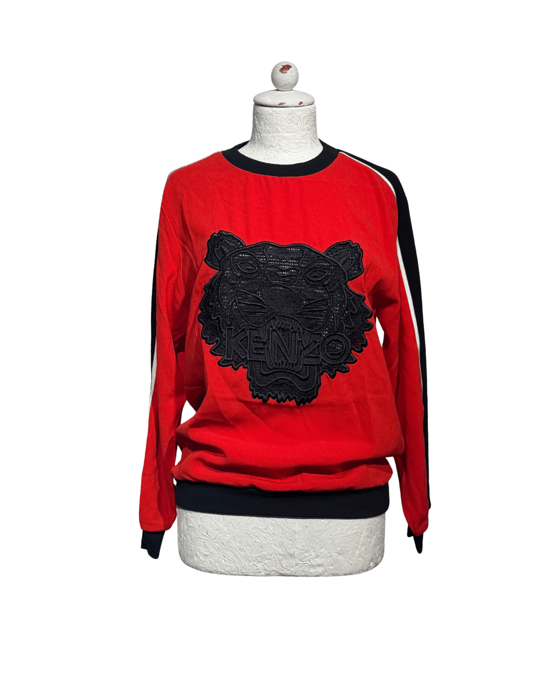 FELPA KENZO PARIS TIGER ROSSA MANICHE LUNGHE Tg XS