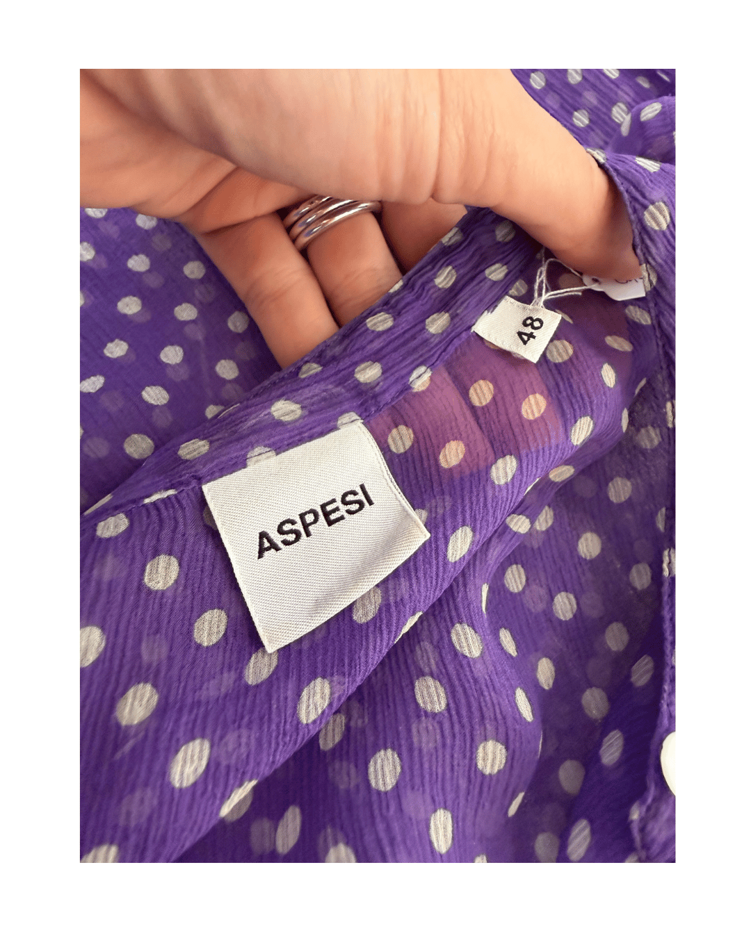 CAMICIA ASPESI POIS BIANCA E VIOLA Tg 48