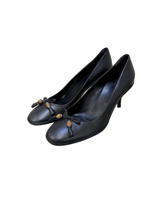 DECOLLETE GUCCI NERE DETTAGLIO BAMBU Nr 38