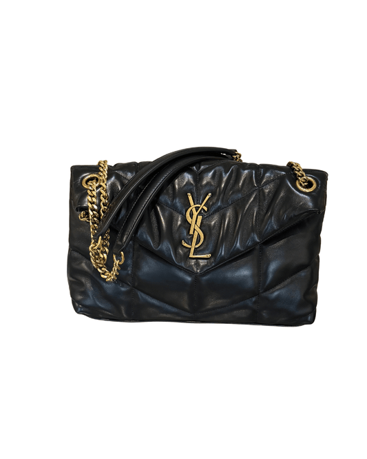 PUFFER SMALL YSL NERA CON HARDWARE DORATO
