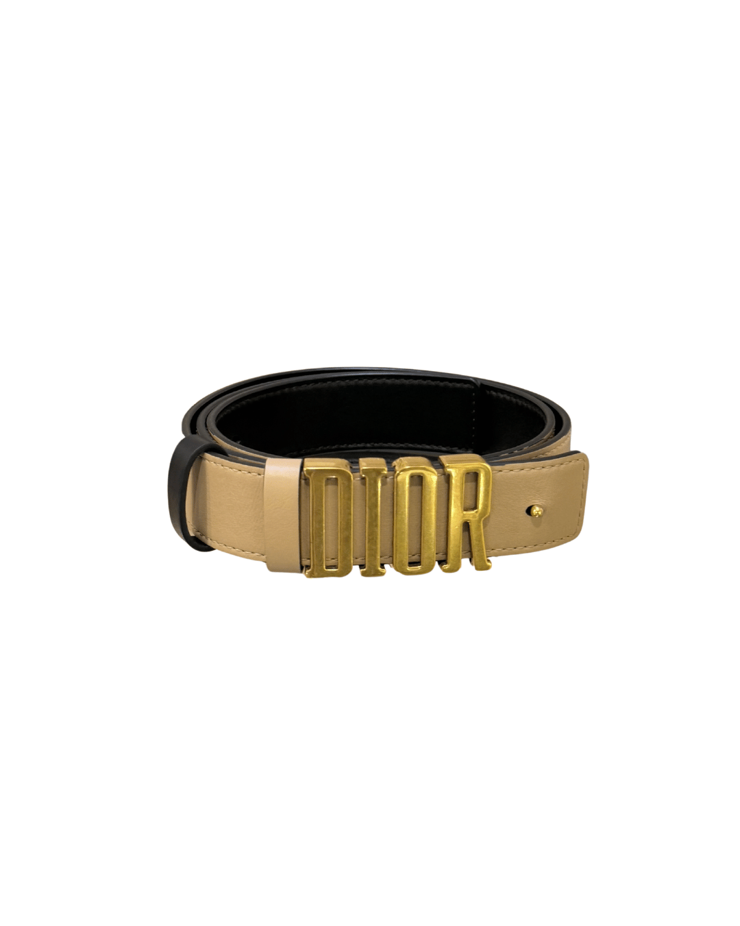 CINTURA DIOR REVERSIBILE BEIGE E NERA