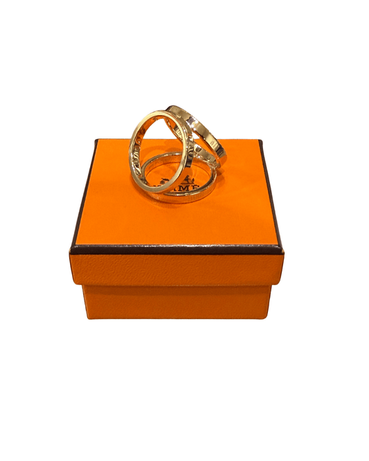 FERMA CARRE HERMES METALLO DORATO