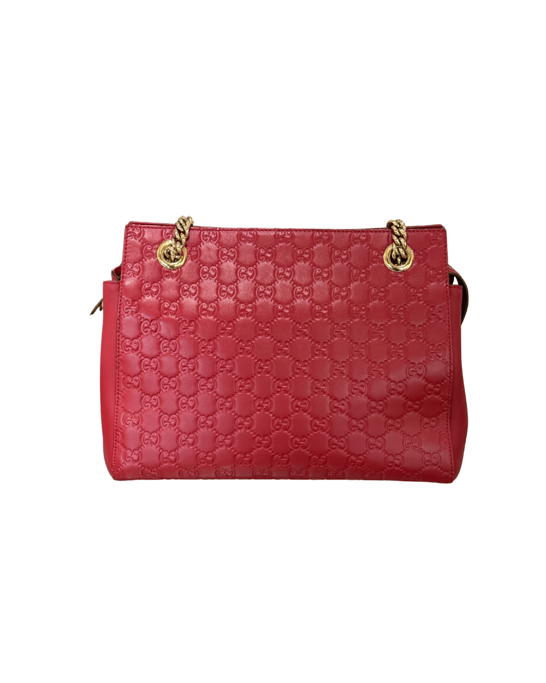 BORSA GUCCI GUCCISSIMA ROSSA MANICI DORATI