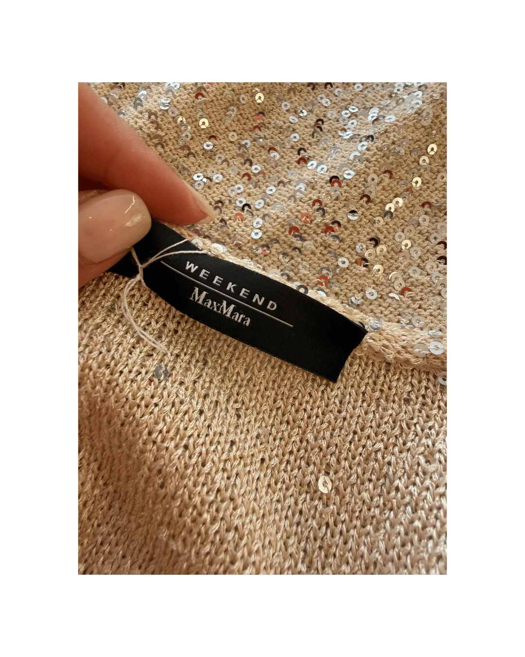 TOP SMANICATO MAXMARA WEEKEND PAILETTES BEIGE Tg S