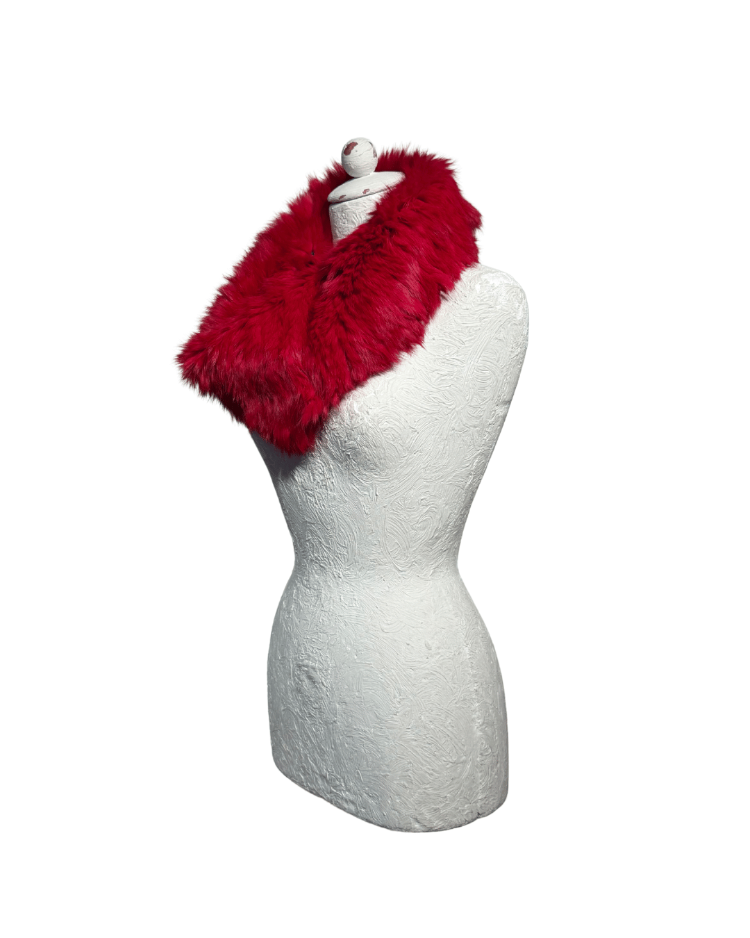COLLO IN LAPIN ROSSO / MAGENTA TAGLIA UNICA