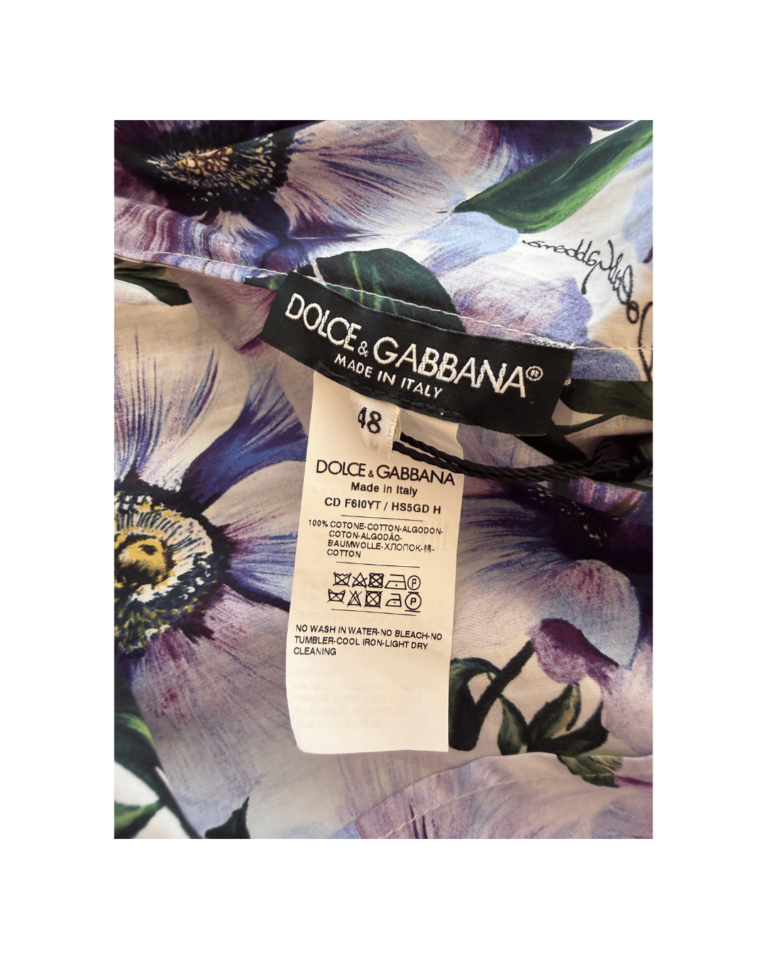 ABITO D&G FIORI VIOLA COTONE Tg 48