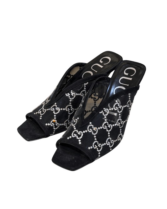 MULES GUCCI CRISTALLI E TELA MESH Nr 37