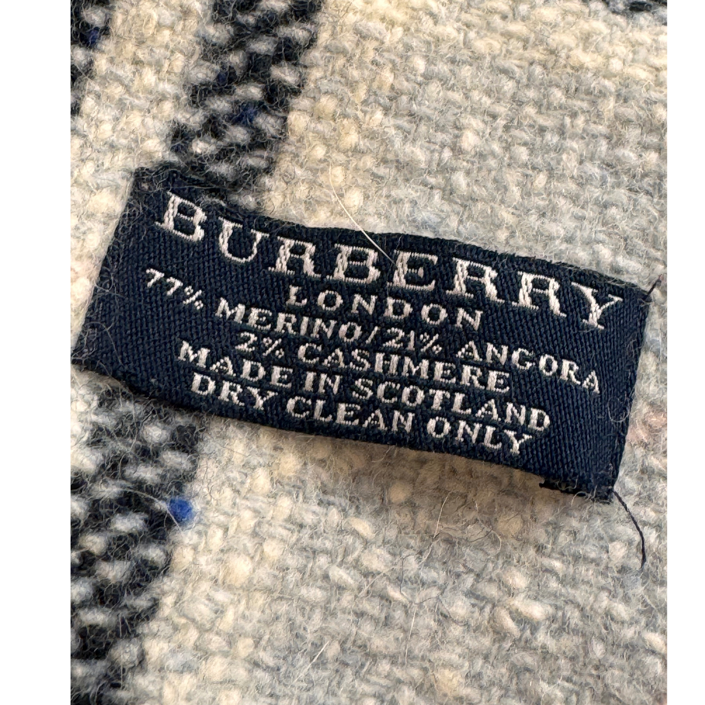 SCIARPA BURBERRY FRANGE AZZURRA