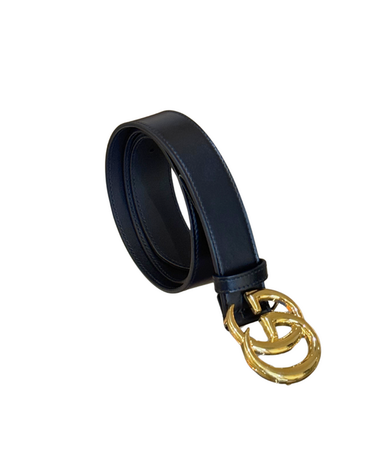 CINTURA GUCCI NERA HARDWARE ORO