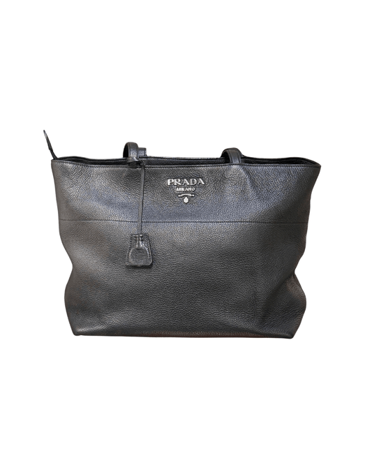 PRADA SHOPPER PELLE NERA MARTELLATA