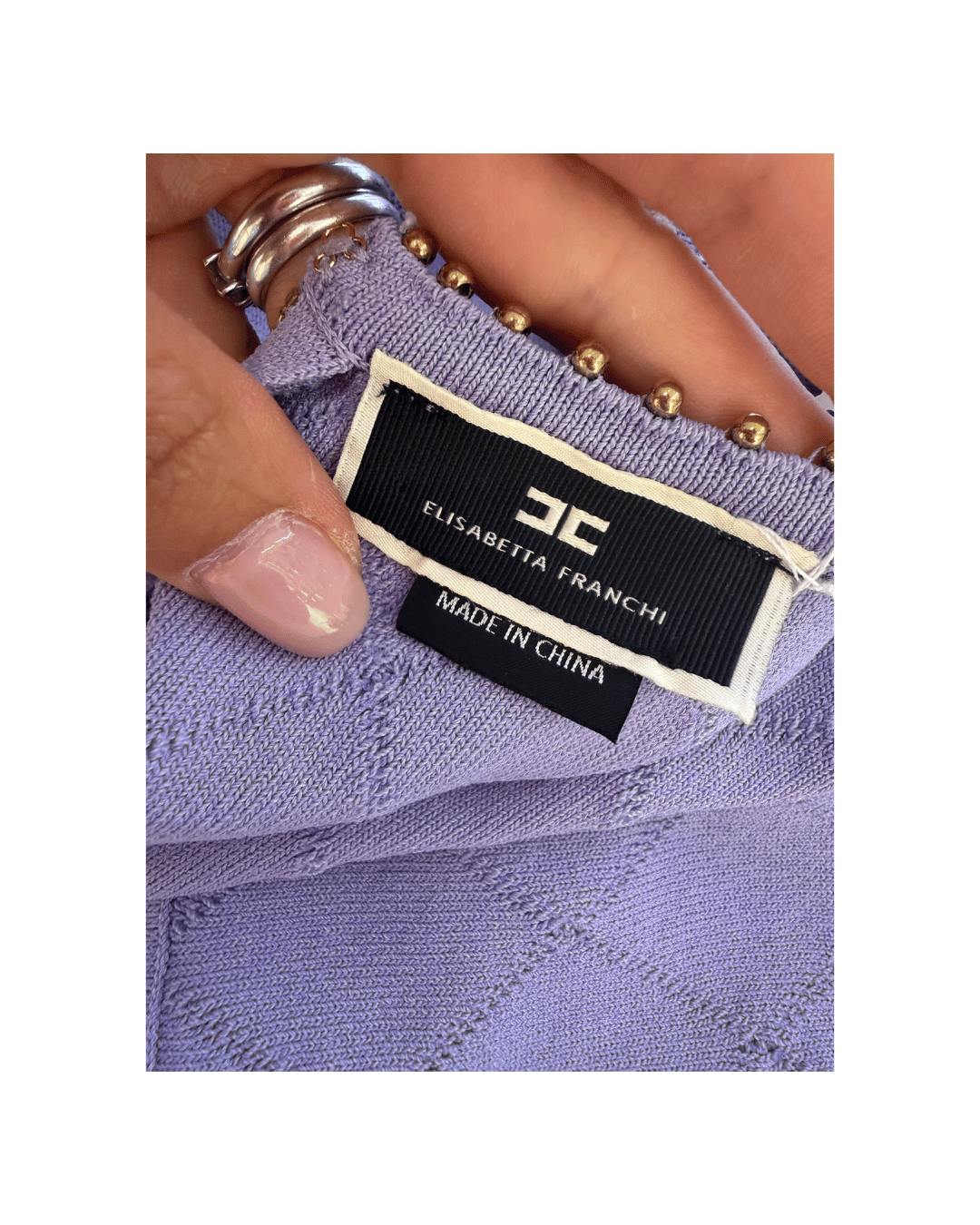 ABITO IN MAGLIA LILLA CON BORCHIE ELISABETTA FRANCHI Tg 40