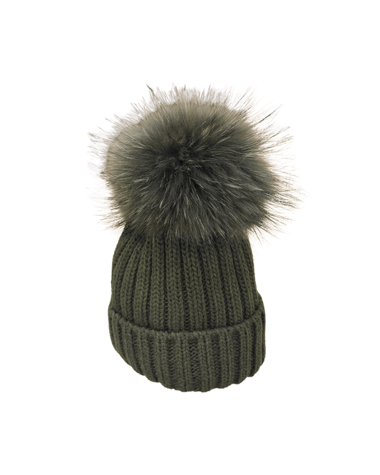 CUFFIA CON POMPOM IN VOLPE