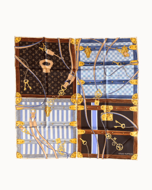 FOULARD "STRAP AND TRUNK 90" LOUIS VUITTON TONI AZZURRO