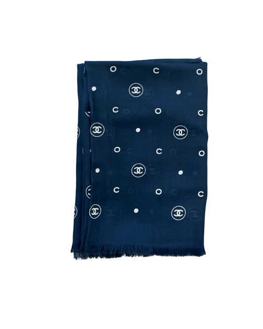 STOLA CHANEL BIANCA E BLU CASHMERE