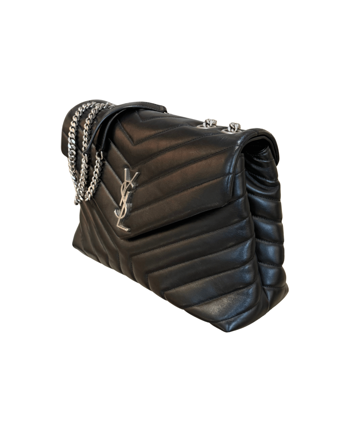 LOULOU MEDIA NERA YSL HARDWARE ARGENTO
