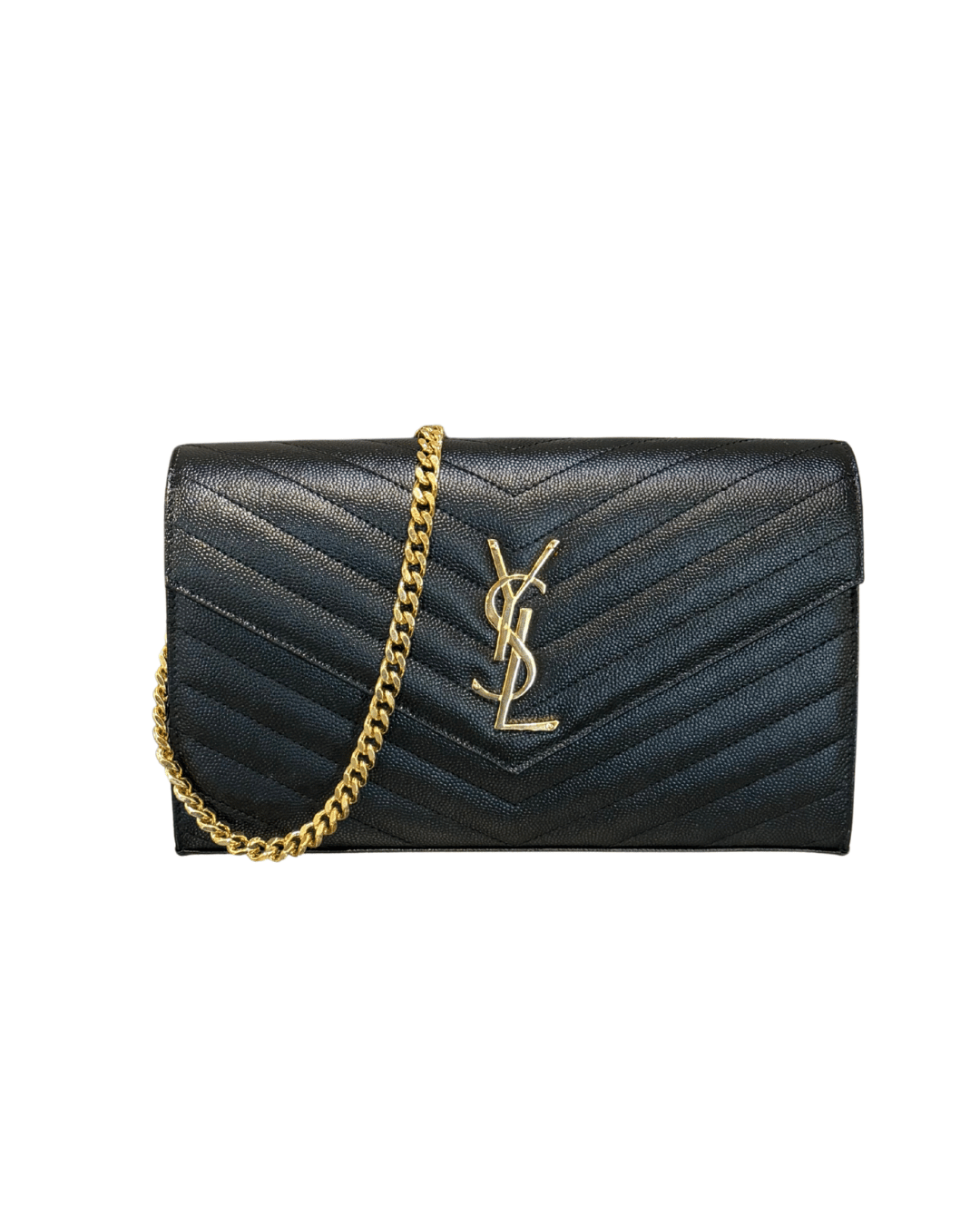 CASSANDRA YSL PELLE NERA HARDWARE DORATO