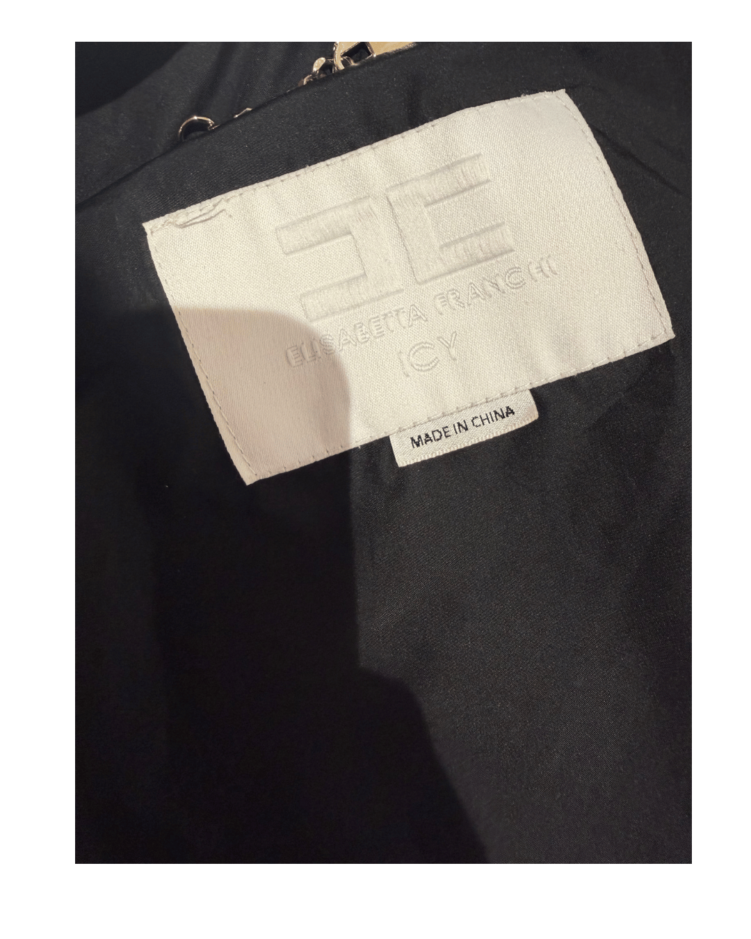 PIUMINO NERO CON MAXI FIOCCO ELISABETTA FRANCHI  Tg 40