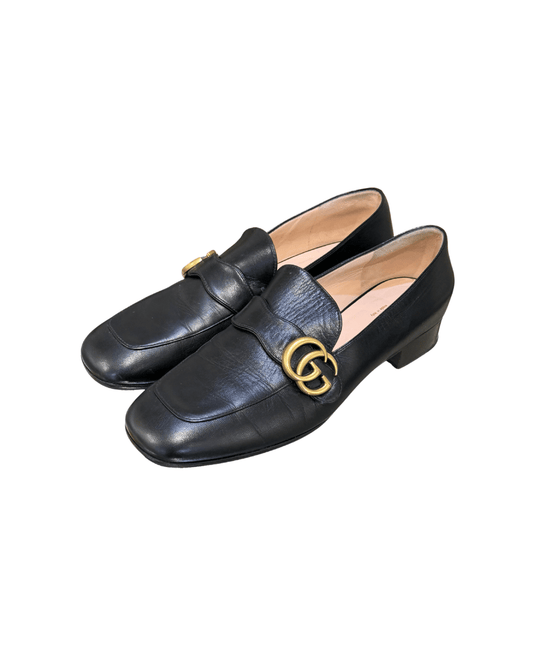 MOCASSINI GUCCI MARMONT GG PELLE NERA Nr 39.5