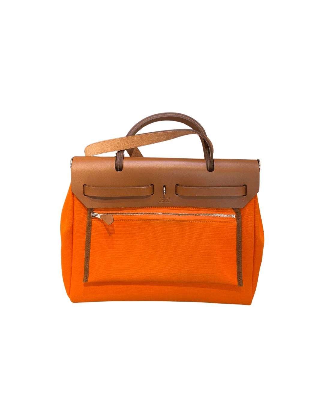 HERBAG HERMES ARANCIONE RIFINITURE CUOIO