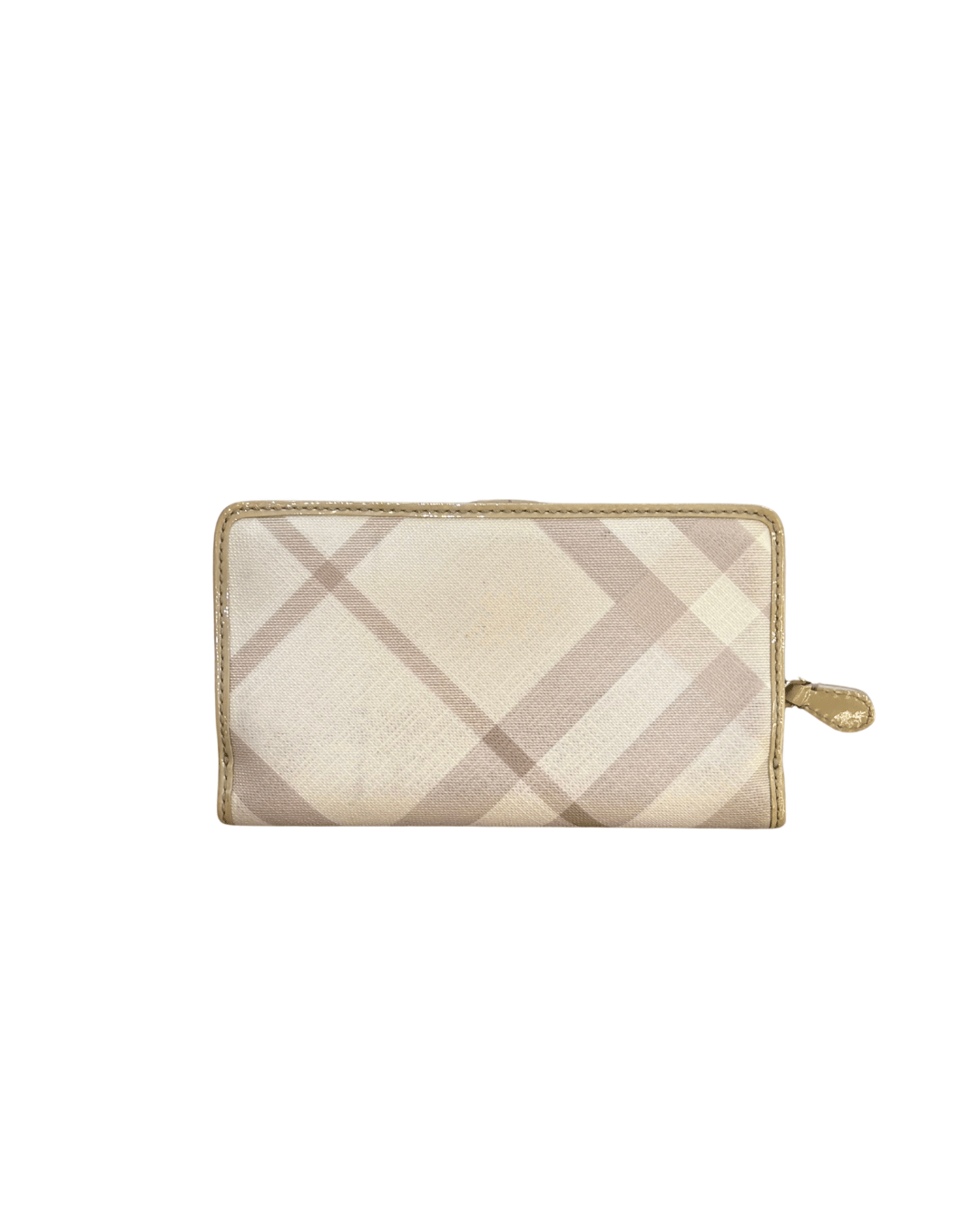 PORTAFOGLIO BURBERRY RIFINITURE BEIGE VERNICE