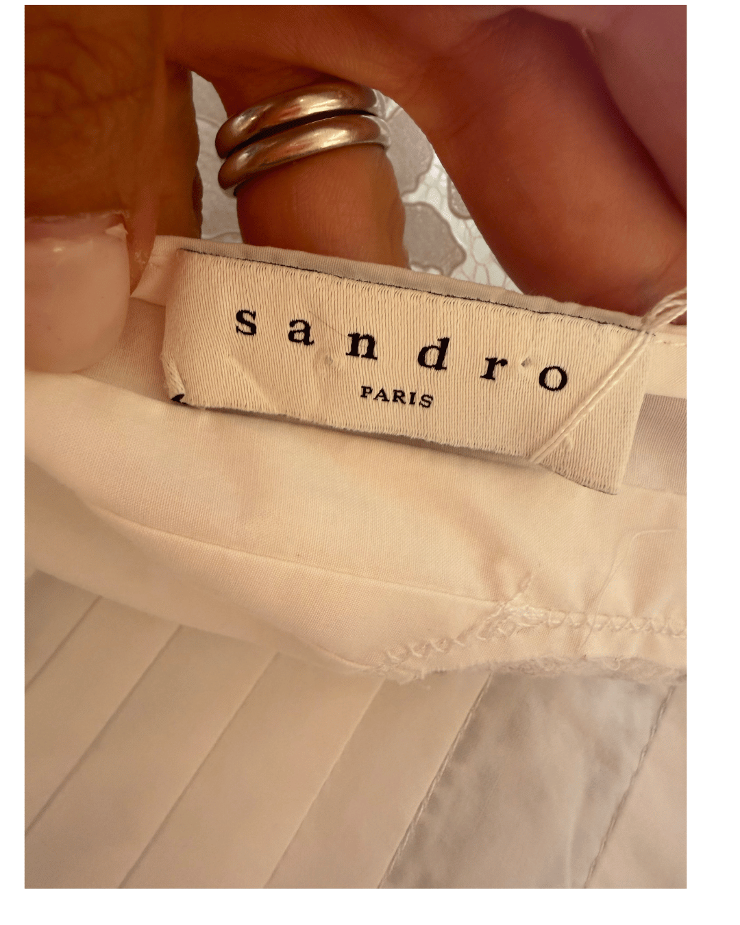 ABITO SANDRO PARIS BIANCO CON DETTAGLI PIZZO