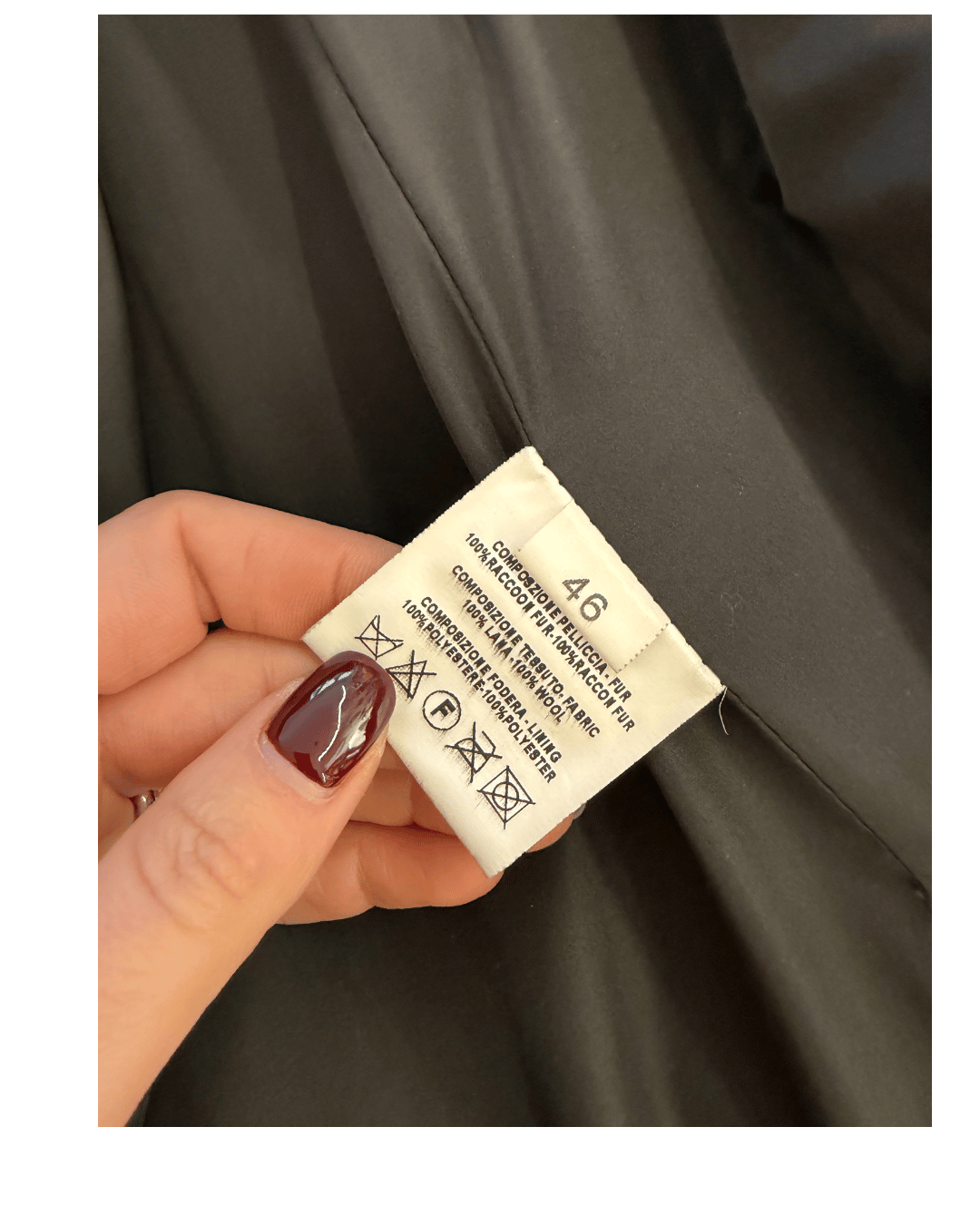 CAPPOTTO NERO IN LANA E VOLPE