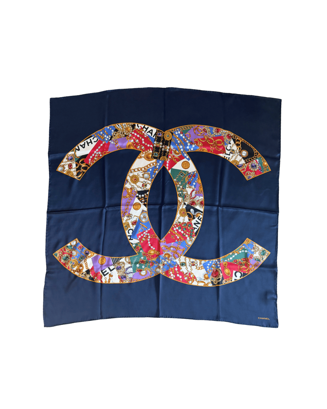 FOULARD CHANEL BLU NAVY logo CC