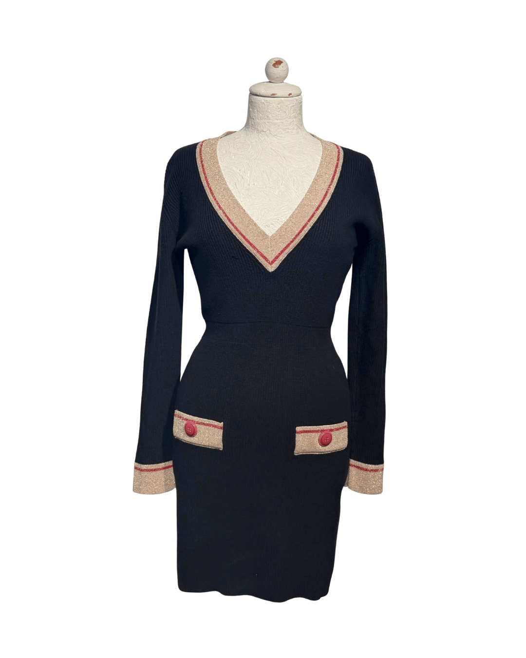 ABITO ELISABETTA FRANCHI IN MAGLIA NERO Tg 44